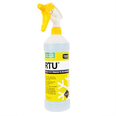 RTU výparníkový čistič s dezinfekciou - 1L fľaša s rozprašovačom